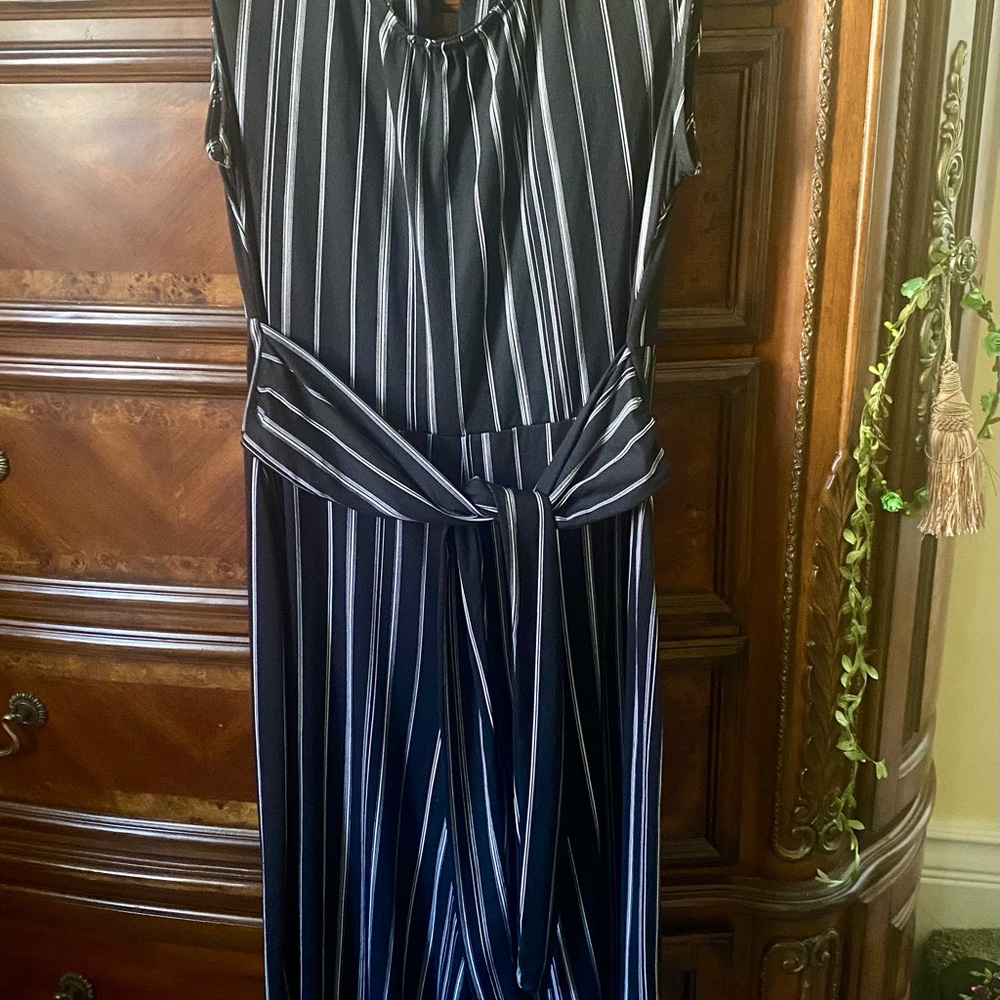 Striped Black and White Jumpsuit